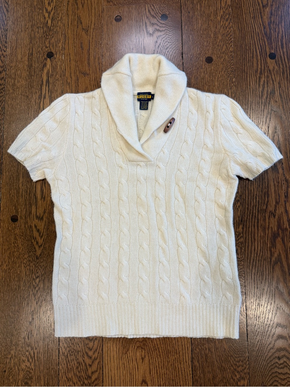 Rugby Ralph Lauren Cable Knit Wool Cashmere Sweater L
